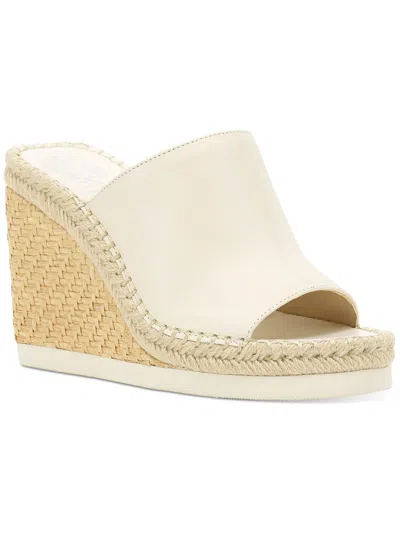 Vince Camuto Brissia Womens Padded Insole Espadrille Wedge Sandals In White