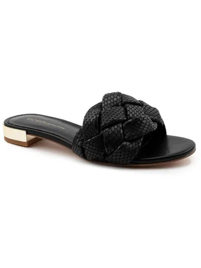 Bcbgeneration Deelo Womens Woven Slip On Slide Sandals In Black