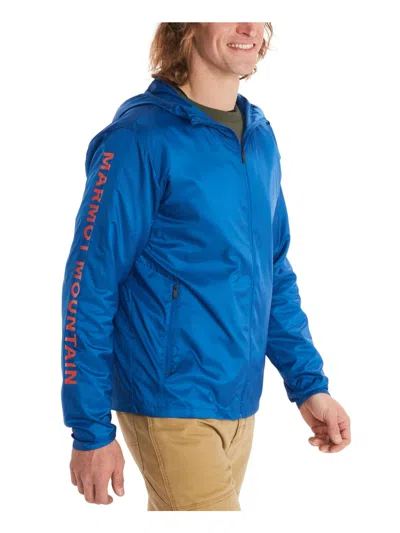 Marmot Brooklyn Air Mens Hooded Cold Weather Windbreaker Jacket In Blue