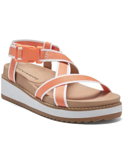 Lucky Brand Imbae Womens Peep Toe Casual Slingback Sandals In Orange