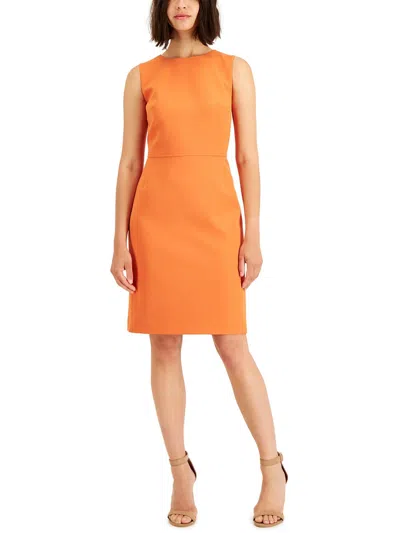 Anne Klein Womens Career Office Sheath Dress In Orange