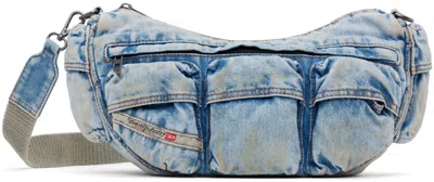 Diesel Re-edition Travel Denim Shoulder Bag In Blue