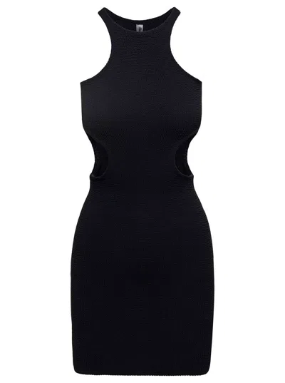 Reina Olga 'ele' Mini Black Sleeveless Dress With Cut-out In Stretch Polyamide Woman