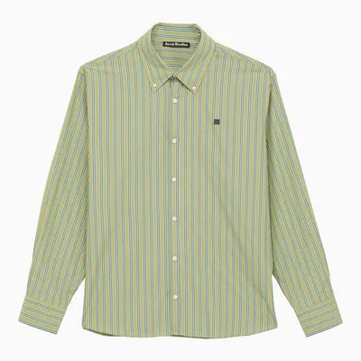 Acne Studios Classic Bright Green/dark Striped Shirt