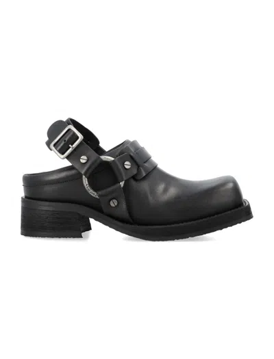 Acne Studios Leather Buckle Mule In Black