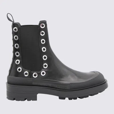 Alexander Mcqueen Black Leather Chelsea Boots