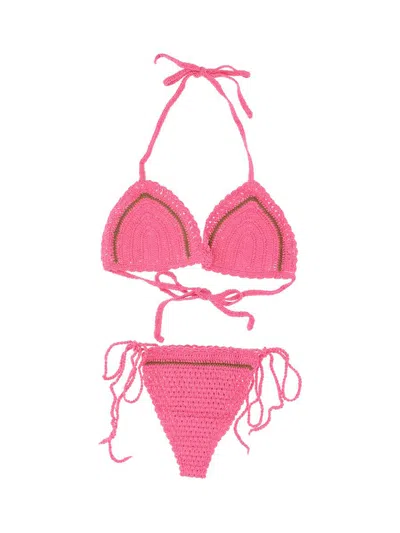 Akoia Swim Beachwear & Bikinis In Pink/chocolate