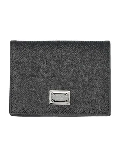 Dolce & Gabbana Calfskin Wallet In Black