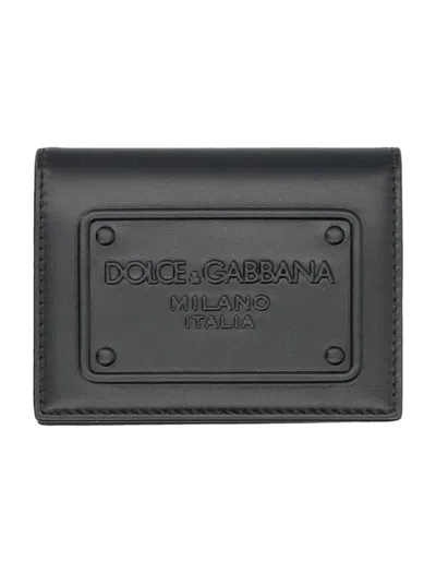 Dolce & Gabbana Card Holder With Embossed Logo In Black
