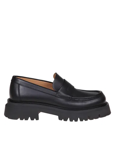 Ferragamo Leather Fergal Loafers In Black