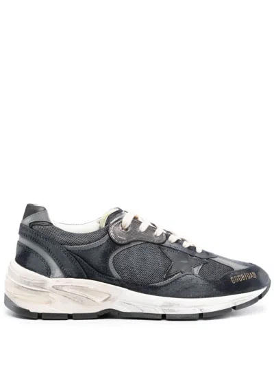Golden Goose Running Dad Shoes In 50580 Dark Blue/silver/black