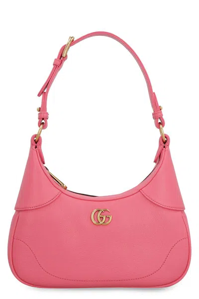 Gucci Aphrodite Leather Shoulder Bag In Fuchsia