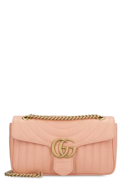 Gucci Gg Marmont Leather Shoulder Bag In Pink