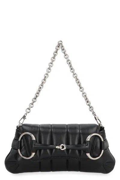 Gucci Horsebit Chain Shoulder Small Bag In Black