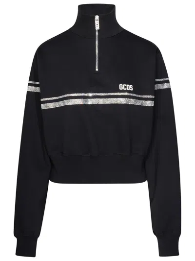 Gcds Black Cotton Sweatshirt