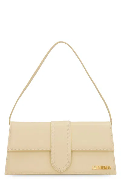 Jacquemus Le Bambino Long Leather Shoulder Bag In Ivory