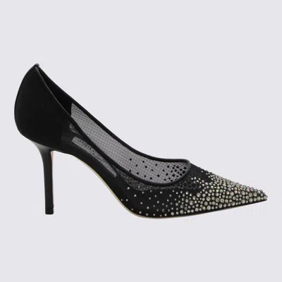 Jimmy Choo Black And Crystal Love Pumps In 000074