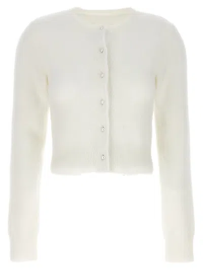 Maison Margiela Pearl Buttons Cardigan In White