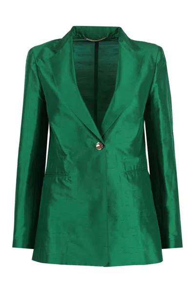 Max Mara Studio Doroty Single-breasted One Button Jacket In Emerald Green