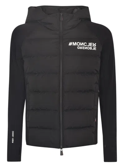 Moncler Bimaterial Caridgan Sweater, Cardigans Black