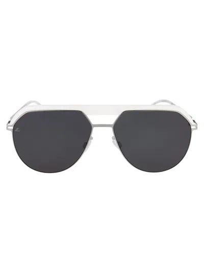 Mykita Ml02 Sunglasses In 523 Mh52 Signal White/shiny Silver Leica Black Solid