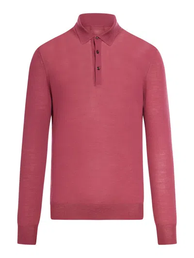 Nome Polo Neck Sweater In Pink & Purple