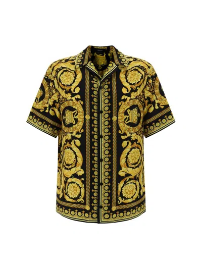 Versace Shirts In Nero/oro