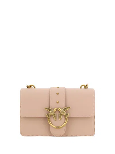 Pinko Love One Mini Shoulder Bag In Cipria-antique Gold