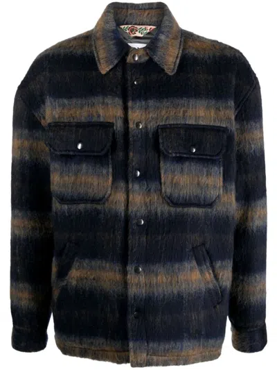 President's Calabassas P`s Mohair Blend Wool Check Clothing In Blue
