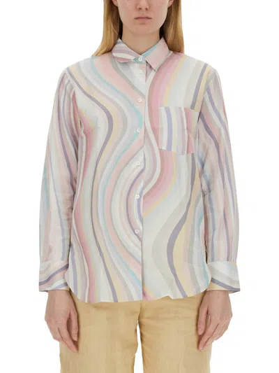 Ps By Paul Smith Ps Paul Smith "faded Swirl" Shirt In Multicolour