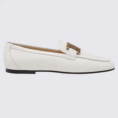 Tod's White Leather Loafers