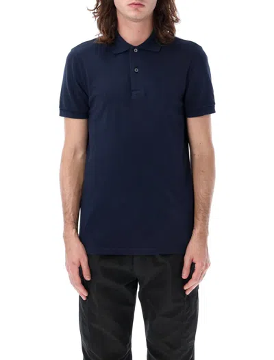 Tom Ford Piquet Polo Shirt In Ink