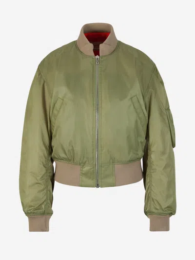 Victoria Beckham Cropped Bomber Jacket In Avocado