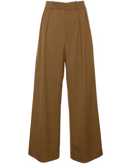 Wardrobe.nyc Low-rise Wool Trousers In Brown