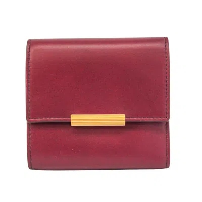 Bottega Veneta Burgundy Leather Wallet  () In Pink