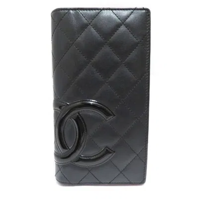 Pre-owned Chanel Black Leather Wallet  ()
