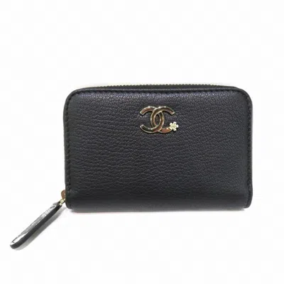 Pre-owned Chanel Black Leather Wallet  ()