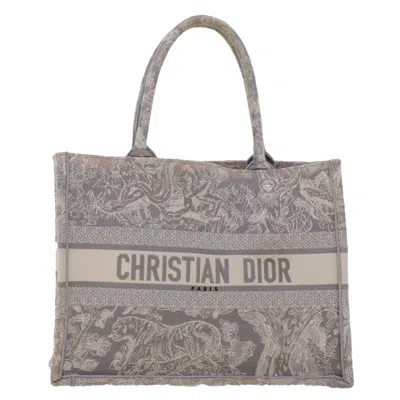 Dior Book Tote Grey Canvas Tote Bag () In Gray