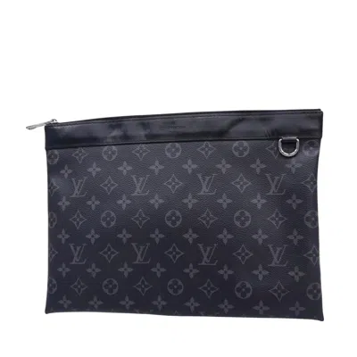Pre-owned Louis Vuitton Pochette Discovery Black Leather Clutch Bag ()