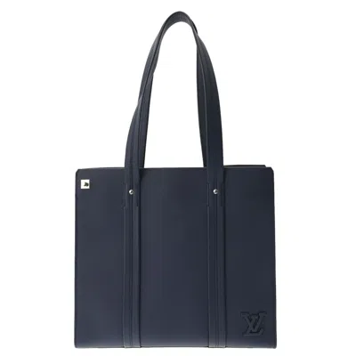 Pre-owned Louis Vuitton Takeoff Navy Leather Tote Bag ()