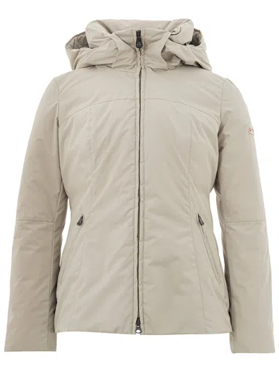 Peuterey Hooded Quilted Beige Jacket