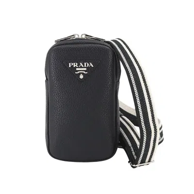 Prada Black Leather Shoulder Bag ()
