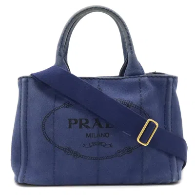 Prada Canapa Navy Denim - Jeans Handbag ()