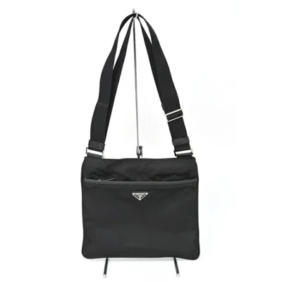 Prada Messenger Synthetic Shoulder Bag () In Black