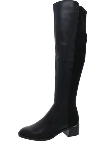 Calvin Klein Jotty Womens Faux Leather Zipper Over-the-knee Boots In Black