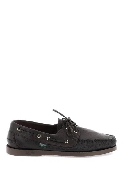 Paraboot Barth Brown Leather Loafers In Black