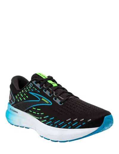 Brooks Men's Glycerin 20 Running Shoes - D/medium Width In Black/hawaiian Ocean/green In Blue