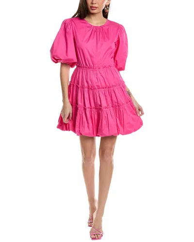 Jason Wu Poplin Balloon Sleeve Mini Dress In Pink