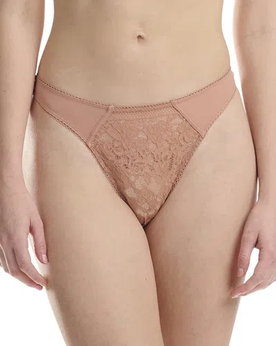 Wolford Straight Laced Thong In Brown