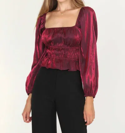 Adelyn Rae Remy Peplum Blouse In Red